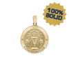 14K Gold Round Confirmation with Chalice Medallion (1/2 inch - 1 inch)