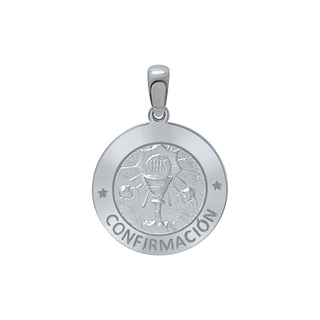 Sterling Silver Round Confirmación Medallion (5/8 inch - 3/4 inch)