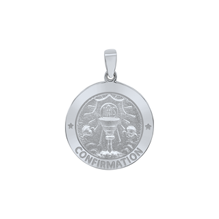 Sterling Silver Round Confirmation with Chalice Medallion (1/2 inch - 1 inch)