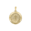 14K Gold Round Confirmation with Cross Medallion (5/8 inch - 3/4 inch)