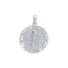 Sterling Silver Round Saint Lazarus Medallion (3/4 inch)