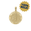 14K Gold Round San Lázaro Medallion (3/4 inch)