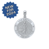 Sterling Silver Round San Lázaro Medallion (3/4 inch)