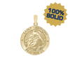 14K Gold Round Saint Anthony Medallion (3/4 inch)