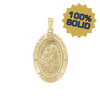 14K Gold Oval Saint Anthony Medallion (3/4 inch - 7/8 inch)