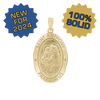 14K Gold Oval Saint Anthony Medallion (3/4 inch - 7/8 inch)