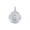 Sterling Silver Round Saint Roch Medallion (3/4 inch)