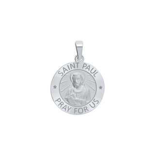 Sterling Silver Round Saint Paul Medallion (5/8 inch - 1 inch)