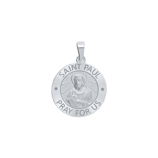 Sterling Silver Round Saint Paul Medallion (5/8 inch - 1 inch)