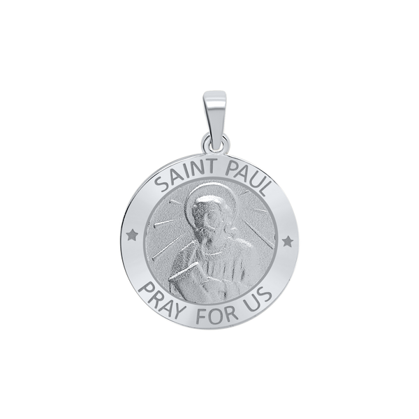 Sterling Silver Round Saint Paul Medallion (5/8 inch - 1 inch)