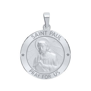 Sterling Silver Round Saint Paul Medallion (5/8 inch - 1 inch)