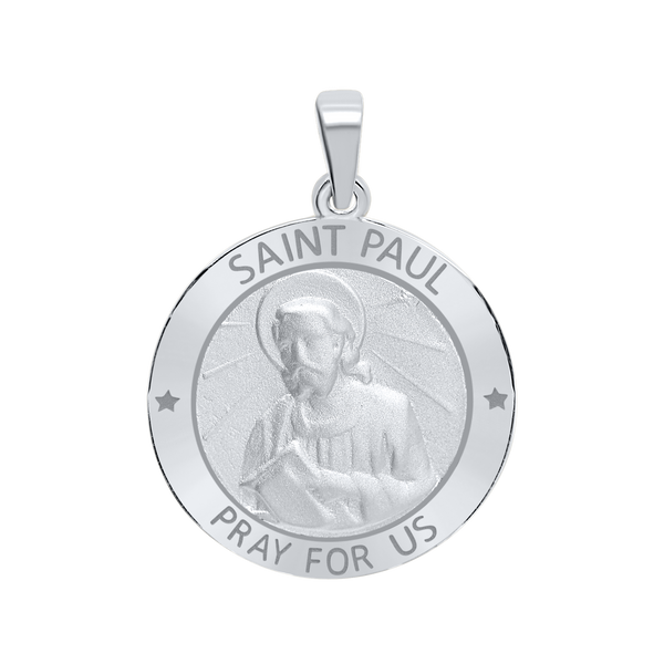 Sterling Silver Round Saint Paul Medallion (5/8 inch - 1 inch)