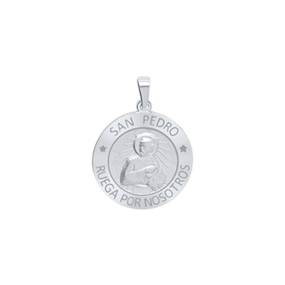 Sterling Silver Round San Pedro Medallion (5/8 inch - 1 inch)