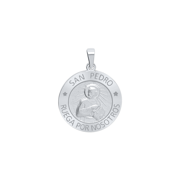Sterling Silver Round San Pedro Medallion (5/8 inch - 1 inch)