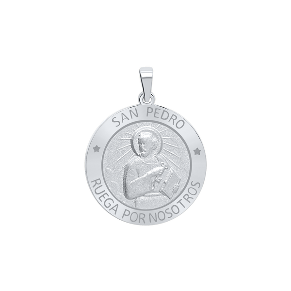 Sterling Silver Round San Pedro Medallion (5/8 inch - 1 inch)
