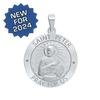 Sterling Silver Round Saint Peter Medallion (5/8 inch - 1 inch)