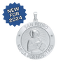 Sterling Silver Round San Pedro Medallion (5/8 inch - 1 inch)