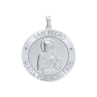 Sterling Silver Round San Pedro Medallion (5/8 inch - 1 inch)