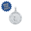 Sterling Silver Round Infant Jesus Medallion (3/4 inch)