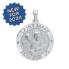 Sterling Silver Round Saint Mark Medallion (3/4 inch)