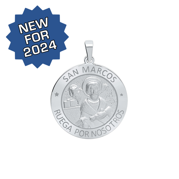 Sterling Silver Round San Marcos Medallion (3/4 inch)