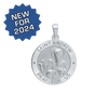 Sterling Silver Round Saint Andrew Medallion (5/8 inch - 3/4 inch)