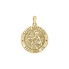 14K Gold Round Saint Matthew Medallion (5/8 inch - 1 inch)