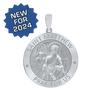 Sterling Silver Round Saint Matthew Medallion (5/8 inch - 1 inch)