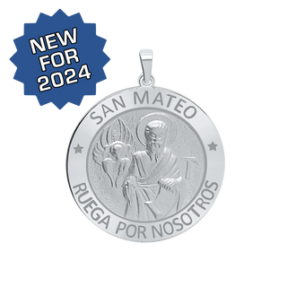 Sterling Silver Round San Mateo Medallion (5/8 inch - 1 inch)