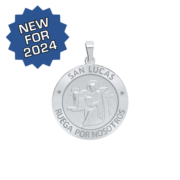 Sterling Silver Round San Lucas Medallion (3/4 inch)