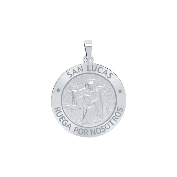 Sterling Silver Round San Lucas Medallion (3/4 inch)