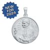 Sterling Silver Round Pope John Paul Medallion (5/8 inch - 1 inch)