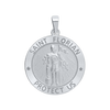 Sterling Silver Round Saint Florian Medallion (5/8 inch - 1 inch)