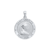 Sterling Silver Round Saint Charles Medallion (3/4 inch)