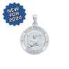 Sterling Silver Round Saint Thomas Medallion (3/4 inch)