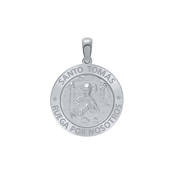 Sterling Silver Round Santo Tomás Medallion (3/4 inch)