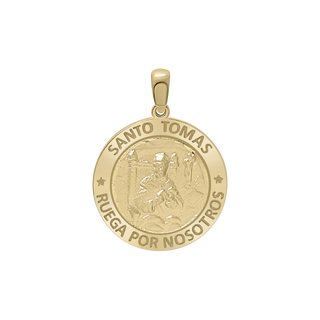 14K Gold Round Santo Tomás Medallion (3/4 inch)