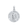 Sterling Silver Round Saint Sebastian Medallion (3/4 inch)