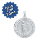 Sterling Silver Round San Sebastiàn Medallion (3/4 inch)