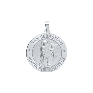 Sterling Silver Round San Sebastiàn Medallion (3/4 inch)