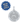 Sterling Silver Round Saint Nicolas Medallion (3/4 inch)