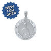 Sterling Silver Round San Nicolás Medallion (3/4 inch)