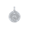 Sterling Silver Round Saint Nicolas Medallion (3/4 inch)