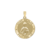 14K Gold Round Saint Nicolas Medallion (3/4 inch)