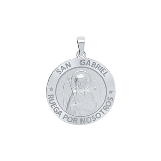 Sterling Silver Round San Gabriel Medallion (3/4 inch)