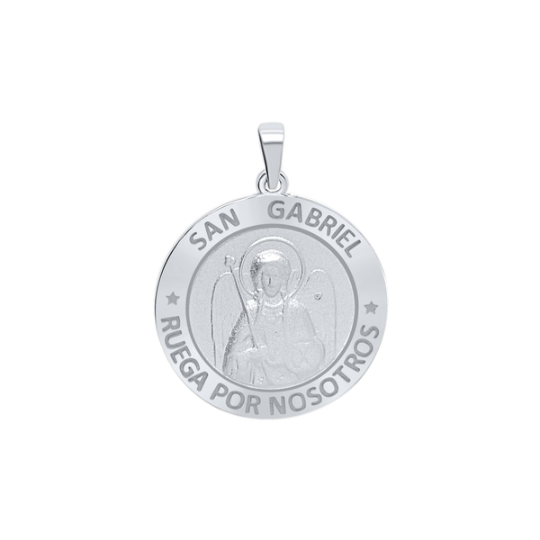 Sterling Silver Round San Gabriel Medallion (3/4 inch)