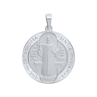 Sterling Silver Round Pope Benedict Medallion (1 inch)