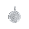 Sterling Silver Round Padre Pio Medallion (3/4 inch)