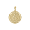 14K Gold Round Padre Pio Medallion (3/4 inch)