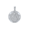 Sterling Silver Round Padre Pio Medallion (3/4 inch)